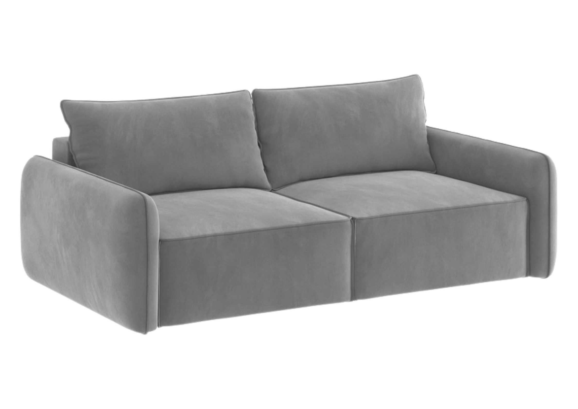 Mała szara sofa modułowa z szwem zewnętrznym